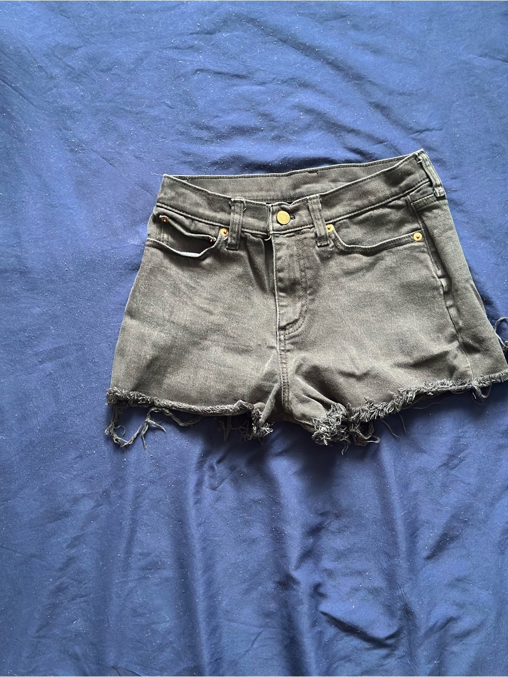 PINK Victoria's Secret Black Frayed Hem Denim Shorts
